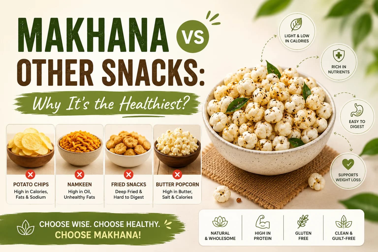 Makhana vs Other Snacks: Why It’s the Healthiest?